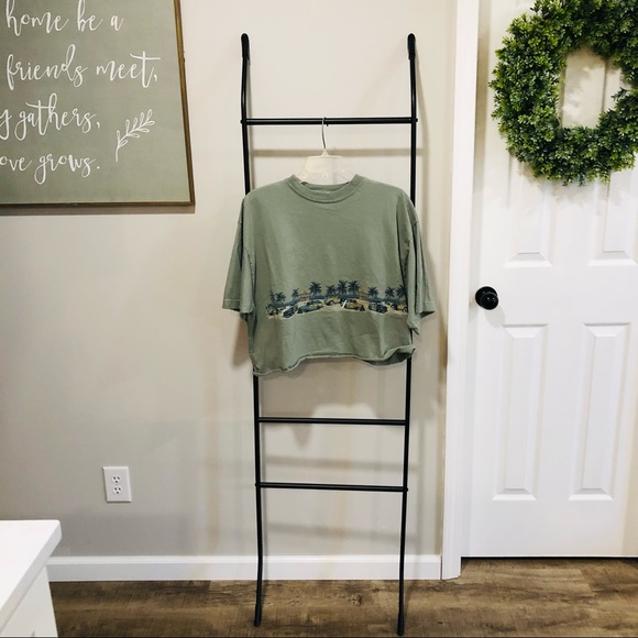 Newport Blue Oversized Greenish Cropped Tee - Picture 8 of 15